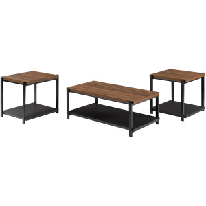 Linea Occasional Linea 3 PC Occasional Set 1 Coffee & 2 End Tables-Brown