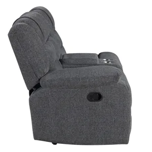 Redondo LAF Console Loveseat W 2 Recliners-Dk Gray