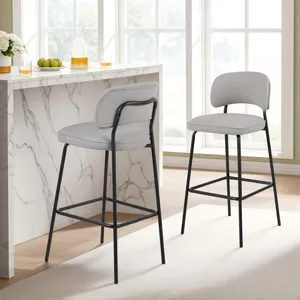 Blythe Ivory Vegan Leather Bar Chair(2 Per Carton)