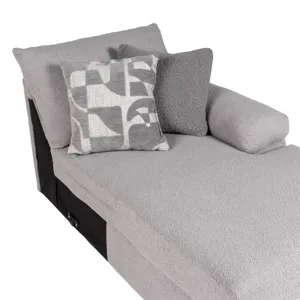Remi RAF Chaise W/2 Accent Pillows-Light Gray