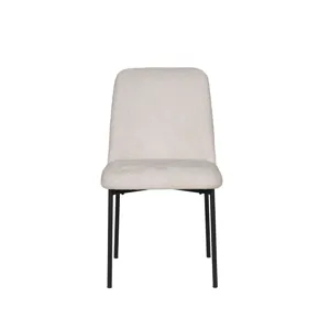 Erik Side Chair W Black Metal Frame-Beige(2 Per Carton)
