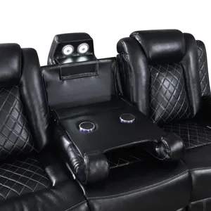 Orion II Sofa W/Dual Recliner-Black