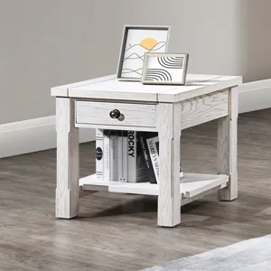 Dorsey 1 Drawer End Table-White