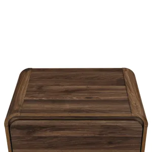 Mara Two Drawer End Table Bedside Table-Walnut