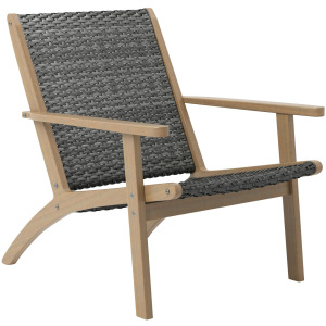 Radius Patio Wood And Gray Wicker Side Chair(2 Per Carton)