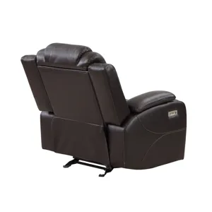 Joshua Leather Glider Recliner - Dk Brown