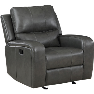 Linton Leather Glider Recliner Gray