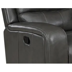 Linton Leather Glider Recliner-Gray