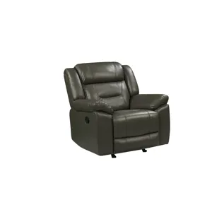 Sebastian Leather Rocker Recliner-Gray