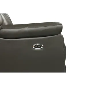Sebastian Leather Recliner W/ Pwr Fr-Gray
