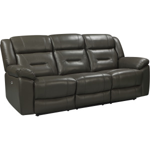 Sebastian Leather Sofa W/ Power Footrest Gray