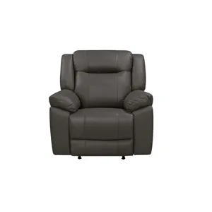 Taggart Leather Rocker Recliner-Gray
