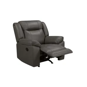 Taggart Leather Rocker Recliner-Gray