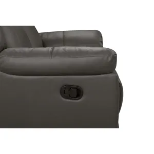 Taggart Leather Loveseat W/ Dual Recliners-Gray