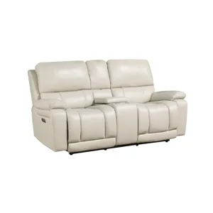 Cicero Reclining Console Loveseat-Cream