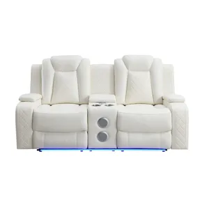 Orion II Console Loveseat W Power Footrest & Headrest-White