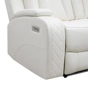 Orion II Console Loveseat W Power Footrest & Headrest-White
