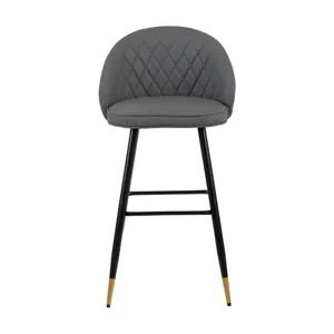 Oliver Gray Vegan Leather Bar Chair(2 Per Carton)