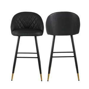 Oliver Black Vegan Leather Bar Chair(2 Per Carton)