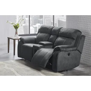 Tango Console Loveseat W/Speaker & Power Footrest-Shadow