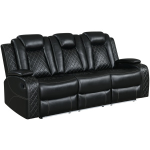 Orion II Sofa W/Dual Recliner-Black