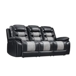 Nikko Sofa W/Power Footrest-Black/Gray