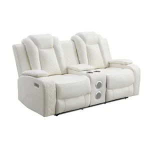 Orion II Console Loveseat W Power Footrest & Headrest-White