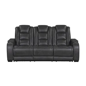 Chester Reclining Sofa W/Power Headrest & Footrest-Gray
