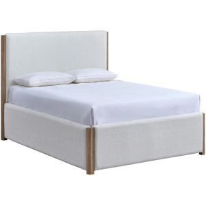 Anika Upholstered Footboard & Roll Out Slat Kit-White - Queen