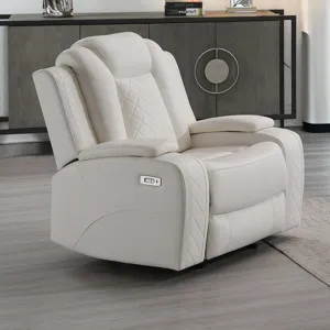 Orion II Glider Recliner W Power Footrest & Headrest-White