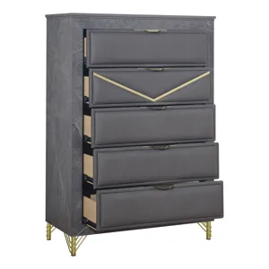 Symmetry 5 Drawer Chest-Charcoal