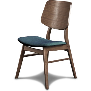 Oscar Chair With Forest Green Cushion-Walnut