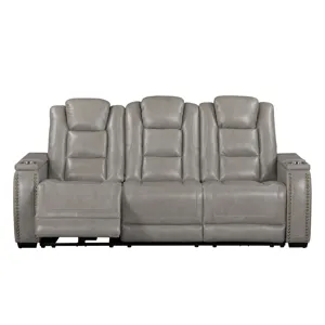 Breckenridge II Sofa W/Dual Recliner-Lt Gray