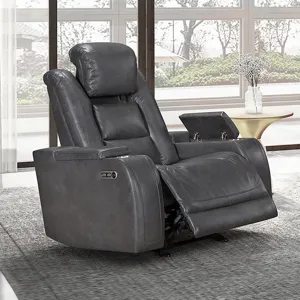 Chester Glider Recliner W/Power Headrest & Footrest-Gray
