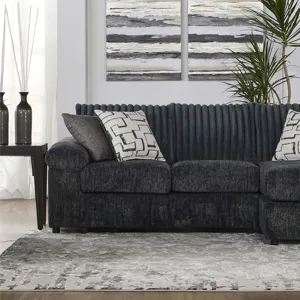 Remi LAF Loveseat W 2 Accent Pillows-Charcoal Gray