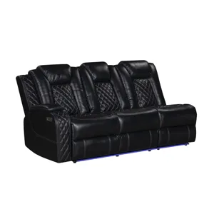 Orion II LAF Sofa W/Power Footrest & Headrest-Black
