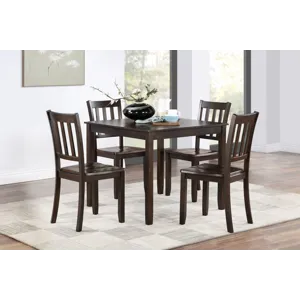 Stellan 5 PC Dining Set, Table & 4 Chairs-Black Cherry