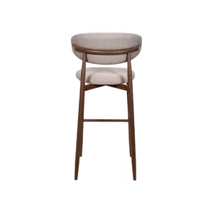 Royce Bar Chair W Walnut Metal Frame Toast(2 Per Carton)