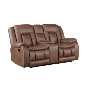 Morello Console Loveseat W Dual Recliners-Brown