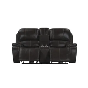 Brookings Console Loveseat W Dual Recliners-Charcoal