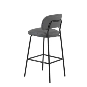 Blythe Gray Vegan Leather Bar Chair(2 Per Carton)