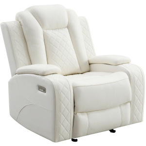 Orion II Glider Recliner W Power Footrest & Headrest-White