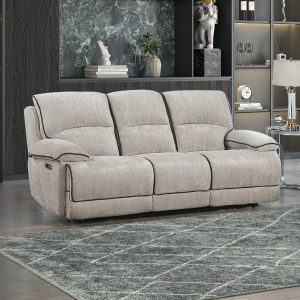 Camden Motion-Brown Camden Dual Reclining Sofa W/Power Headrest & Footrest-Brown