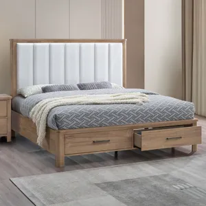 Anika Storage Footboard & Roll Out Slats-Natural - King