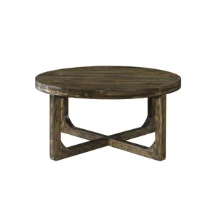 Kerby Round Coffee Table-Dk Brown