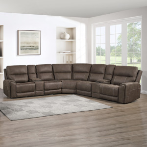 Gaia Sectional-Sable Gaia Armless Recliner W/Power Headrest, Footrest, Massage, Heat-Sable