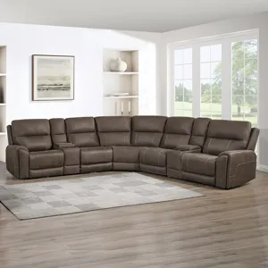 Gaia Sectional-Sable Gaia Armless Recliner W/Power Headrest, Footrest, Massage, Heat-Sable