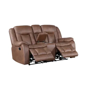 Morello Console Loveseat W Dual Recliners-Brown