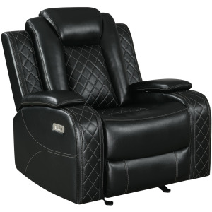Orion II Glider Recliner W Power Footrest & Headrest-Black