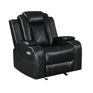 Orion II Glider Recliner W Power Footrest & Headrest-Black